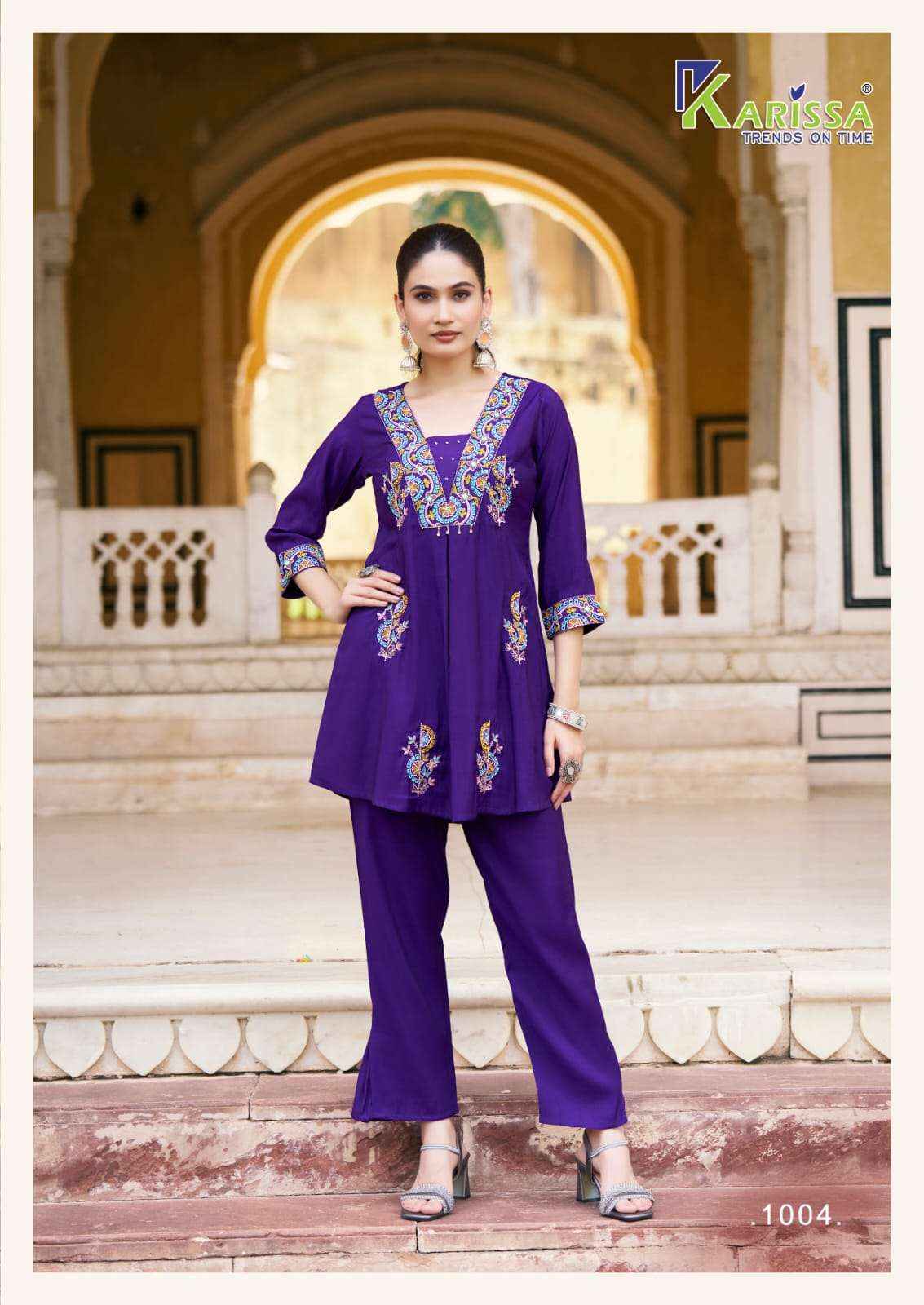 Karissa Mushq Viscouse Co Ord Set 4 pcs Catalogue