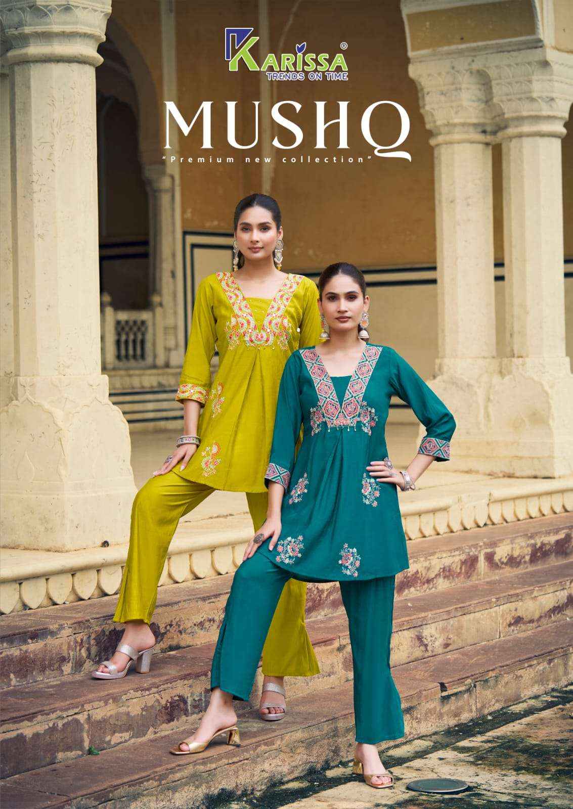 Karissa Mushq Viscouse Co Ord Set 4 pcs Catalogue