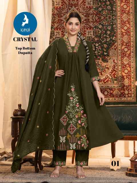 Kaya Crystal Mul Chanderi Kurti Combo 6 pcs Catalogue