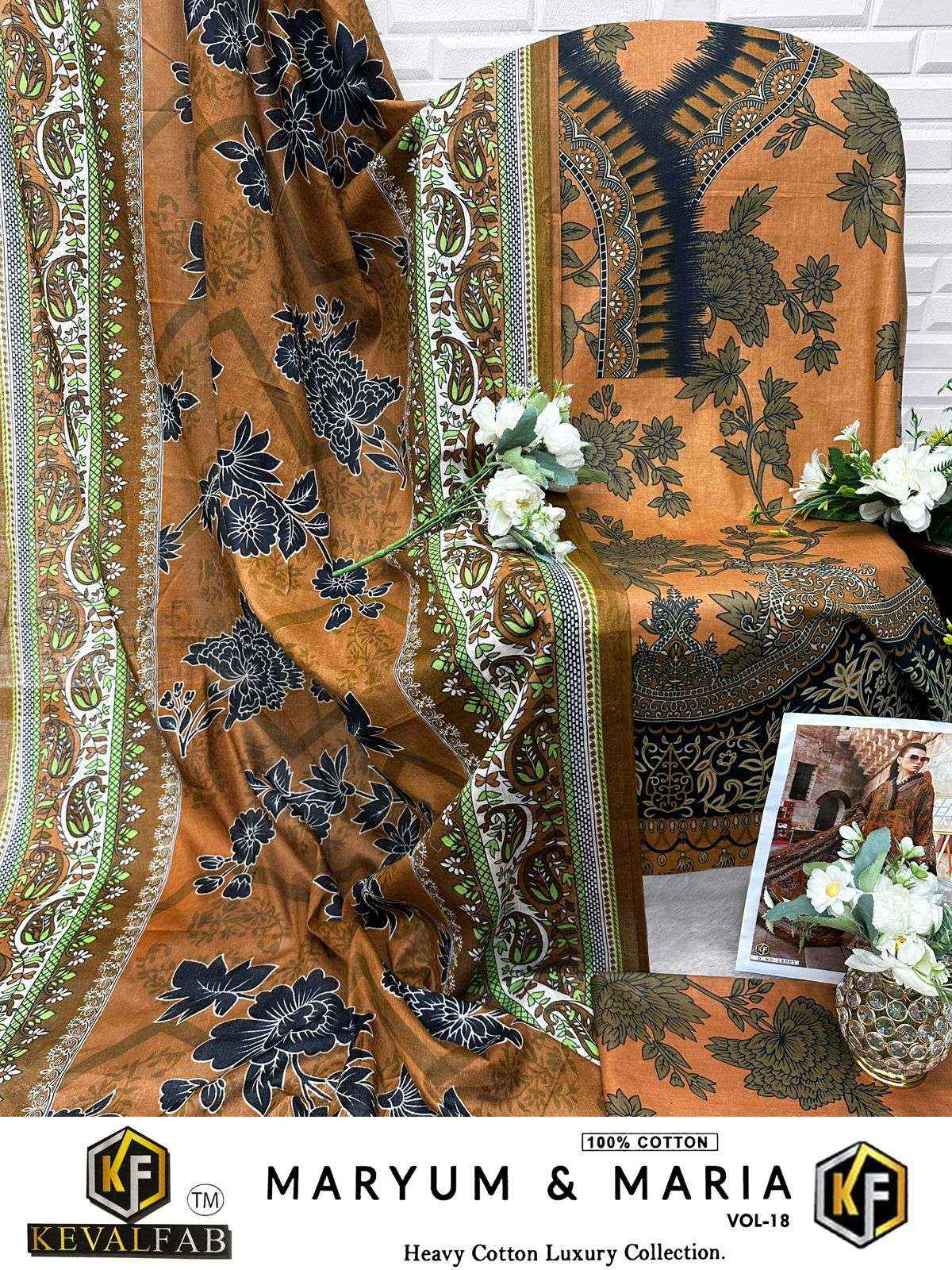 Keval Fab Maryum & Maria Vol 18 Cotton Dress Material 6 pcs Catalogue
