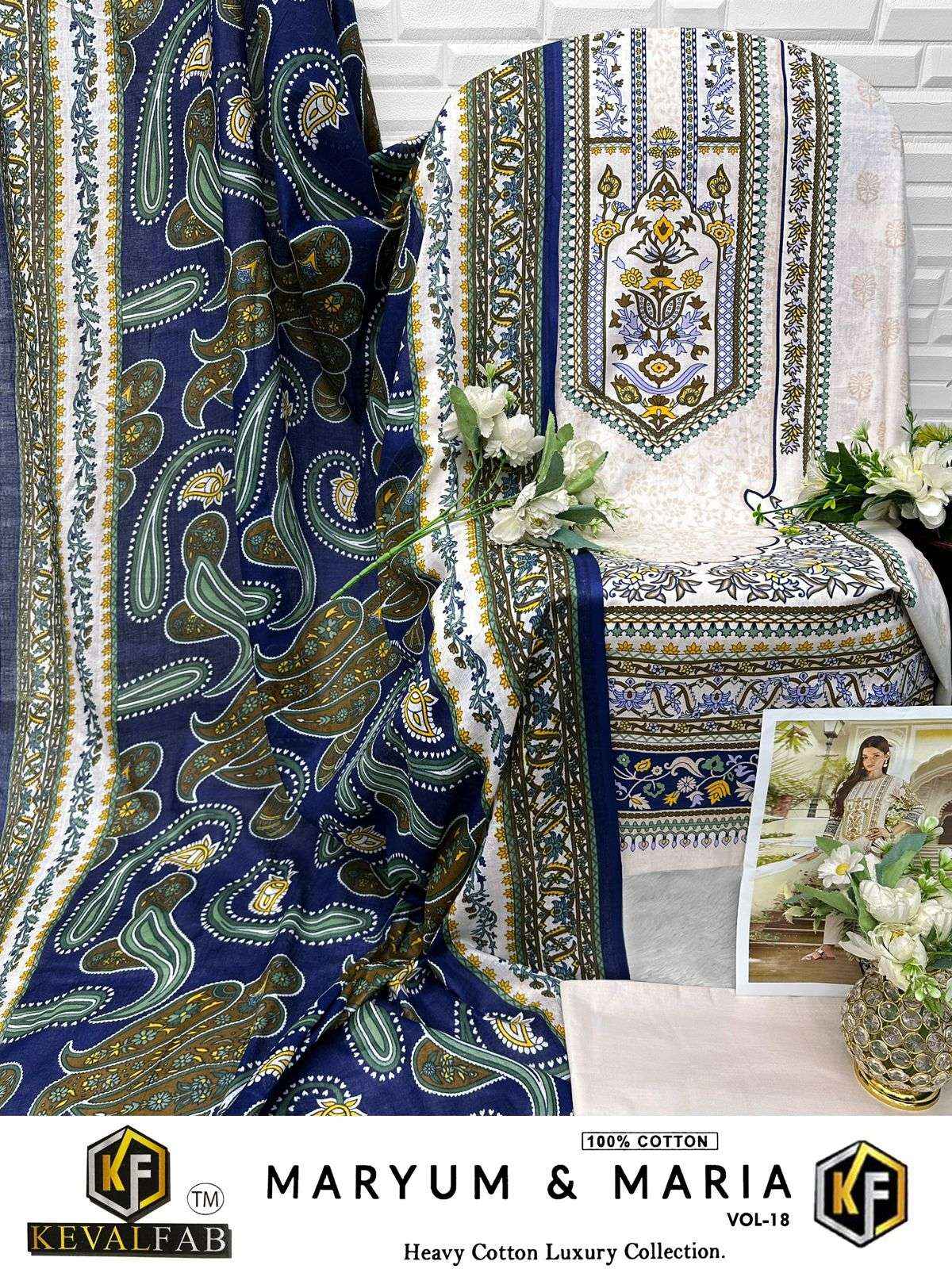 Keval Fab Maryum & Maria Vol 18 Cotton Dress Material 6 pcs Catalogue