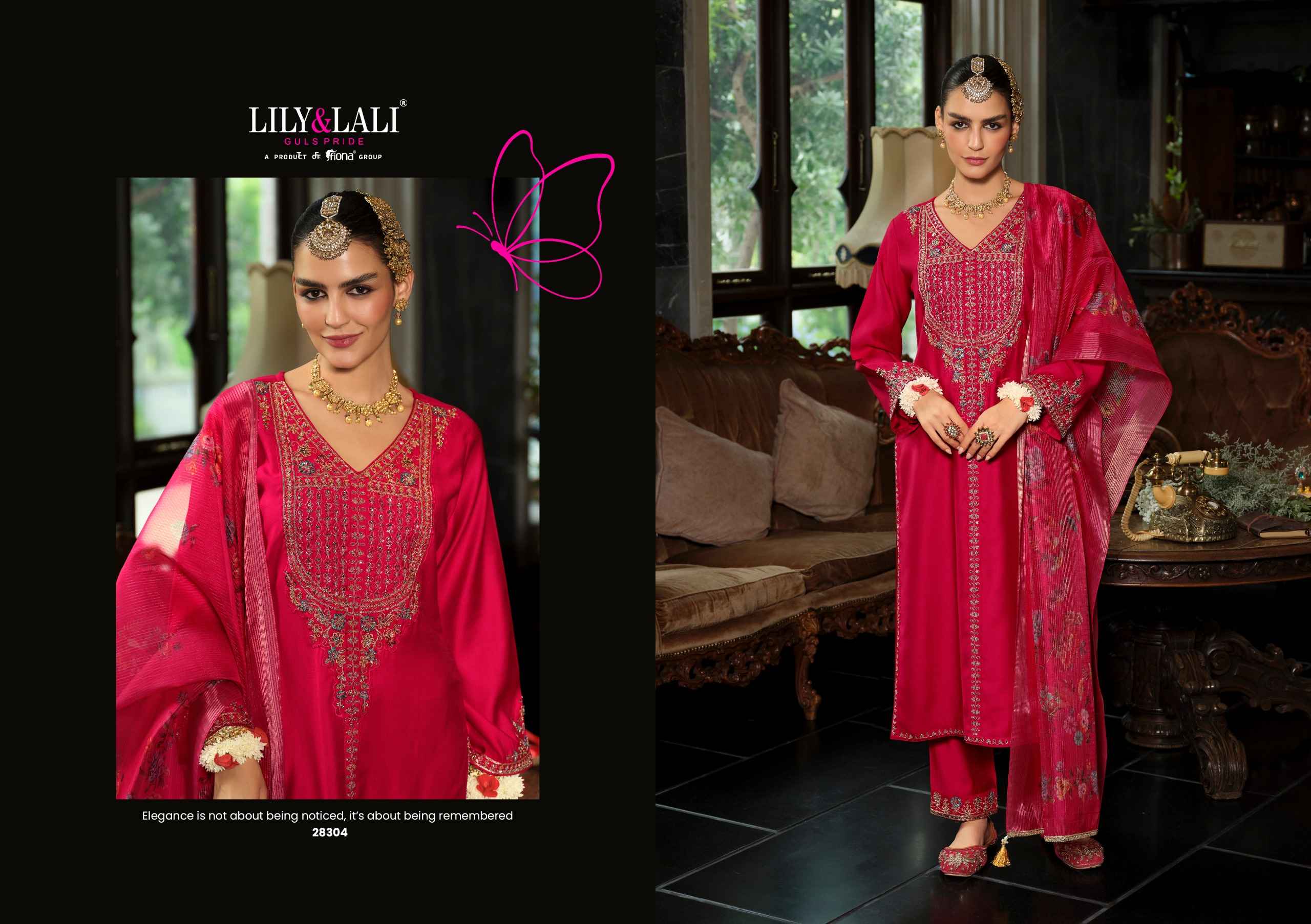 Lily & Lali Sindoor Readymade Viscose Silk Dress 4 pcs Catalogue
