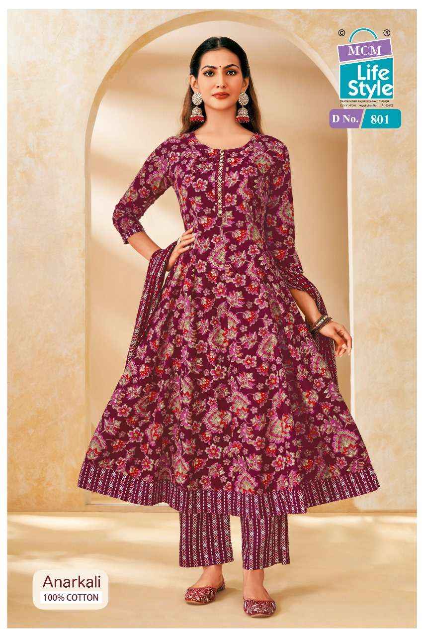 MCM Lifestyle Anarkali Vol 8 Cotton Kurti Combo 10 pcs Catalogue