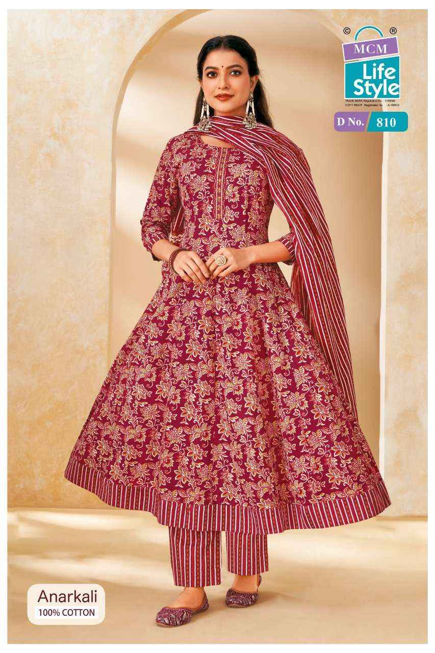 MCM Lifestyle Anarkali Vol 8 Cotton Kurti Combo 10 pcs Catalogue