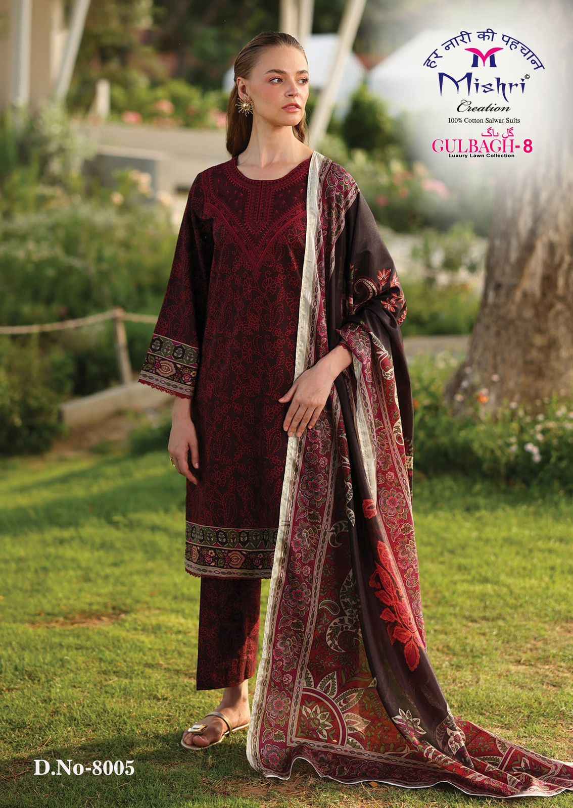 Mishri Creation Gulbagh Vol 8 Lawn Cotton Dress Material 6 pcs Catalogue