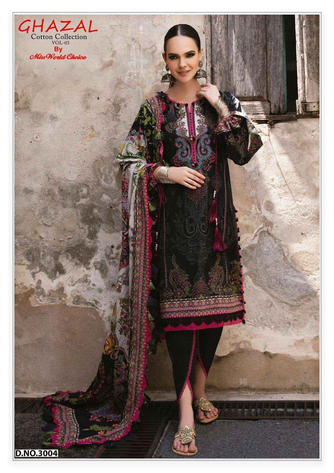 Miss World Choice Ghazal Vol 3 Readymade Cotton Dress 6 pcs Catalogue