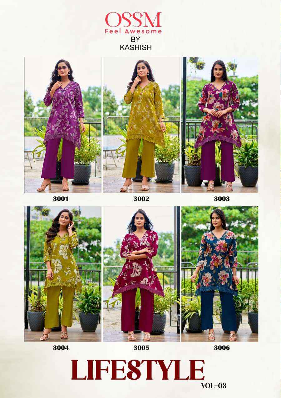Ossm Lifestyle Vol 3 Silk Co ord Set 6 pcs Catalogue