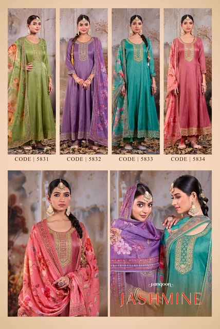 Rangoon Jashmine Readymade Silk Dress 4 pcs Catalogue