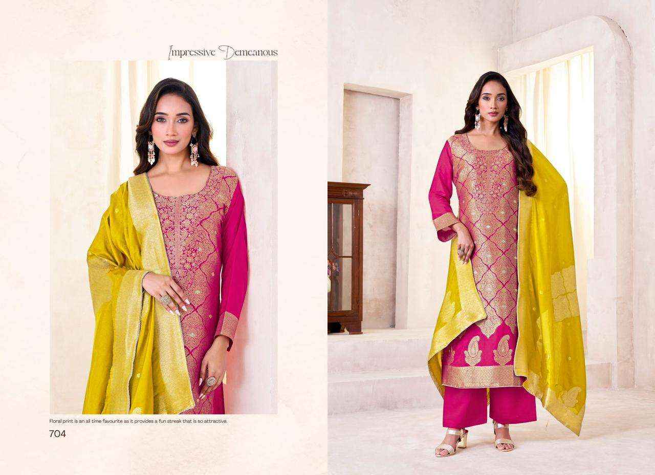 Taniksh Saiya Muslin Jacquard Dress Material 4 pcs Catalogue