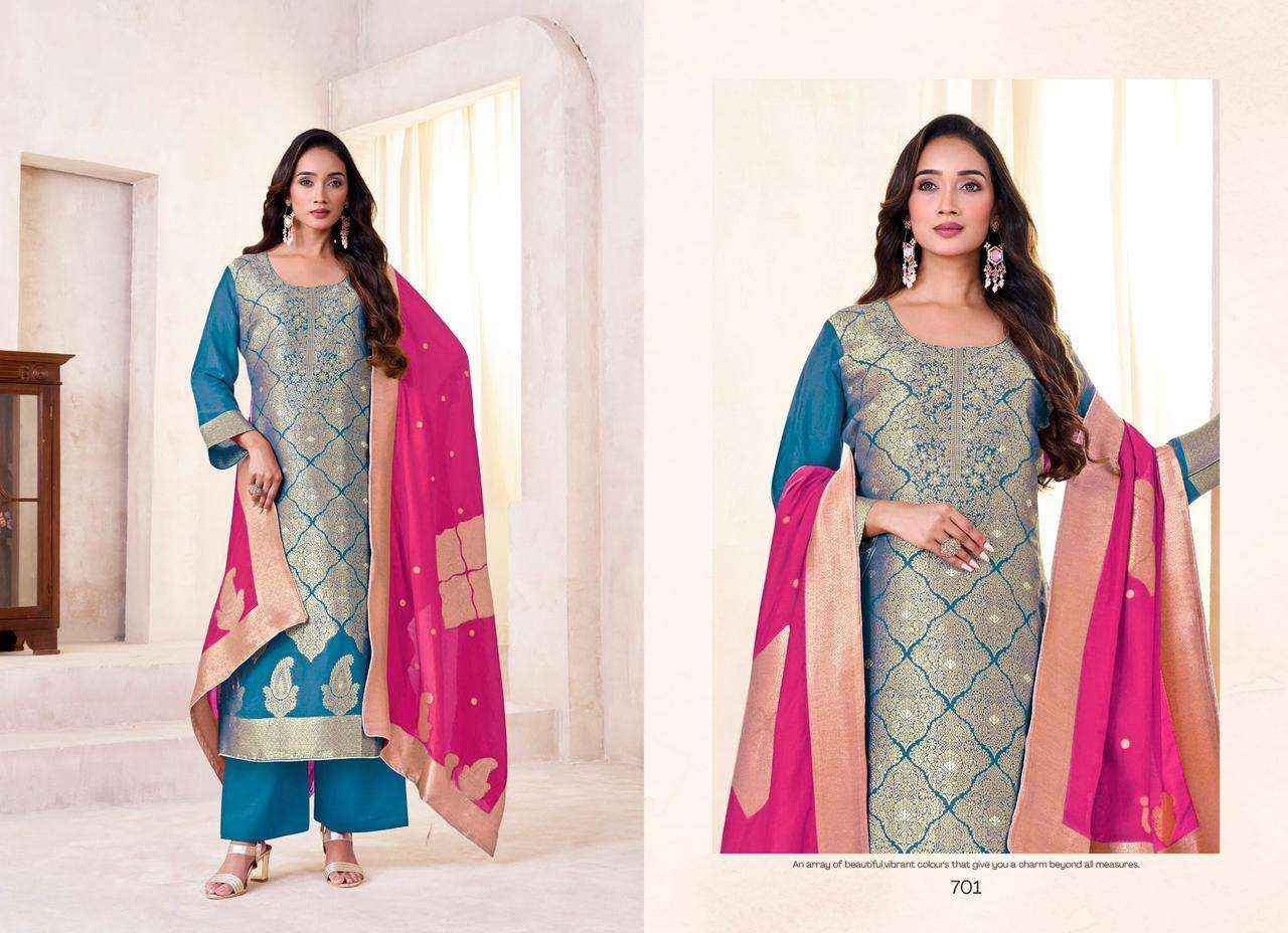 Taniksh Saiya Muslin Jacquard Dress Material 4 pcs Catalogue