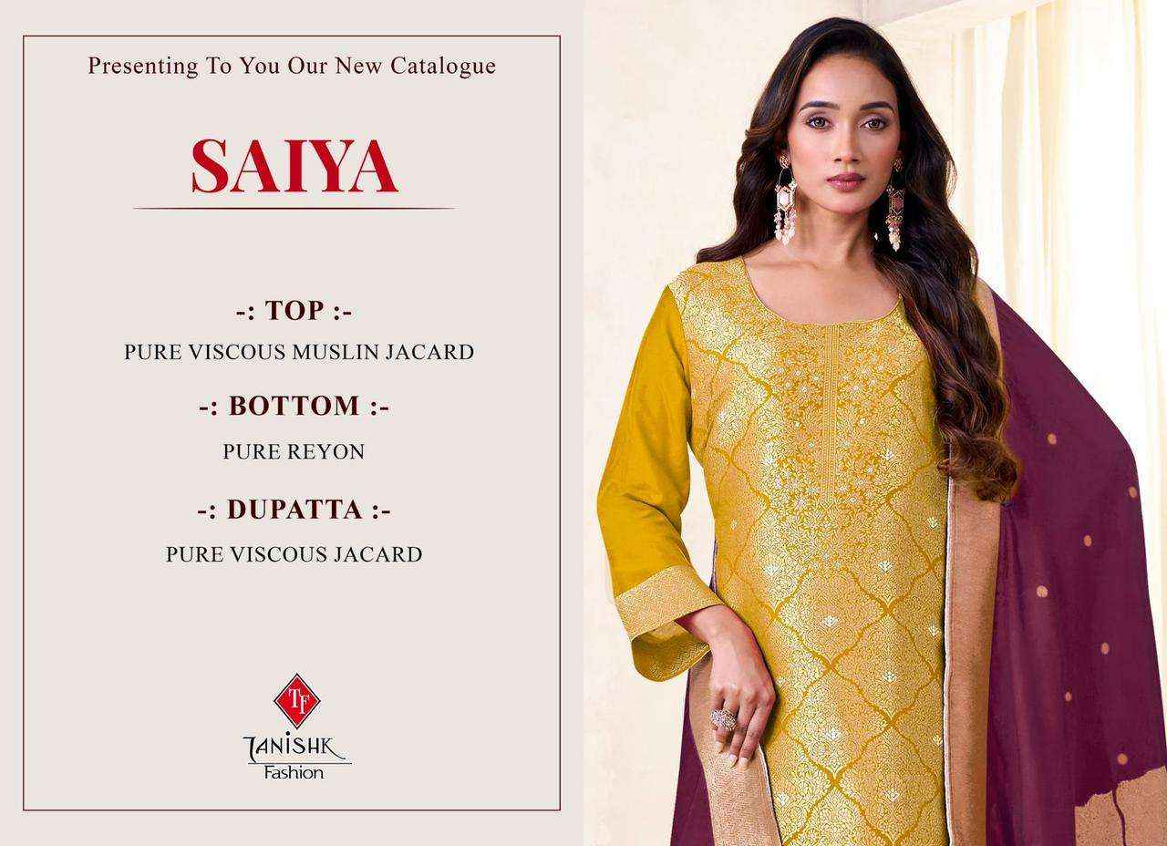 Taniksh Saiya Muslin Jacquard Dress Material 4 pcs Catalogue