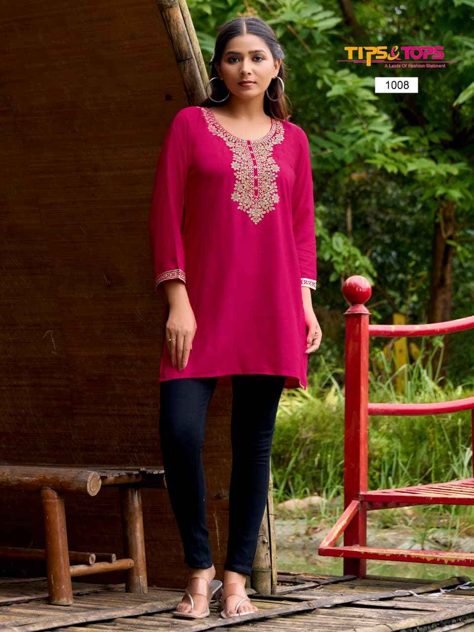 Tips & Tops Bubbly Vol 15 Rayon Slub Top 8 Pcs Catalogue