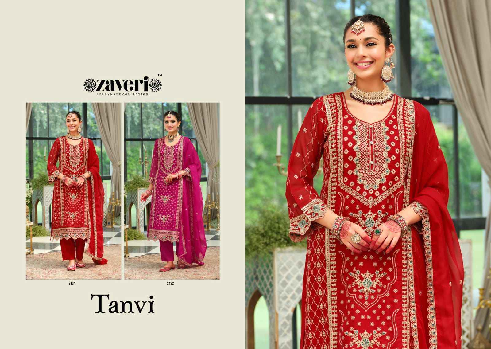 Zaveri Tanvi Readymade Organza Dress 2 pcs Catalogue
