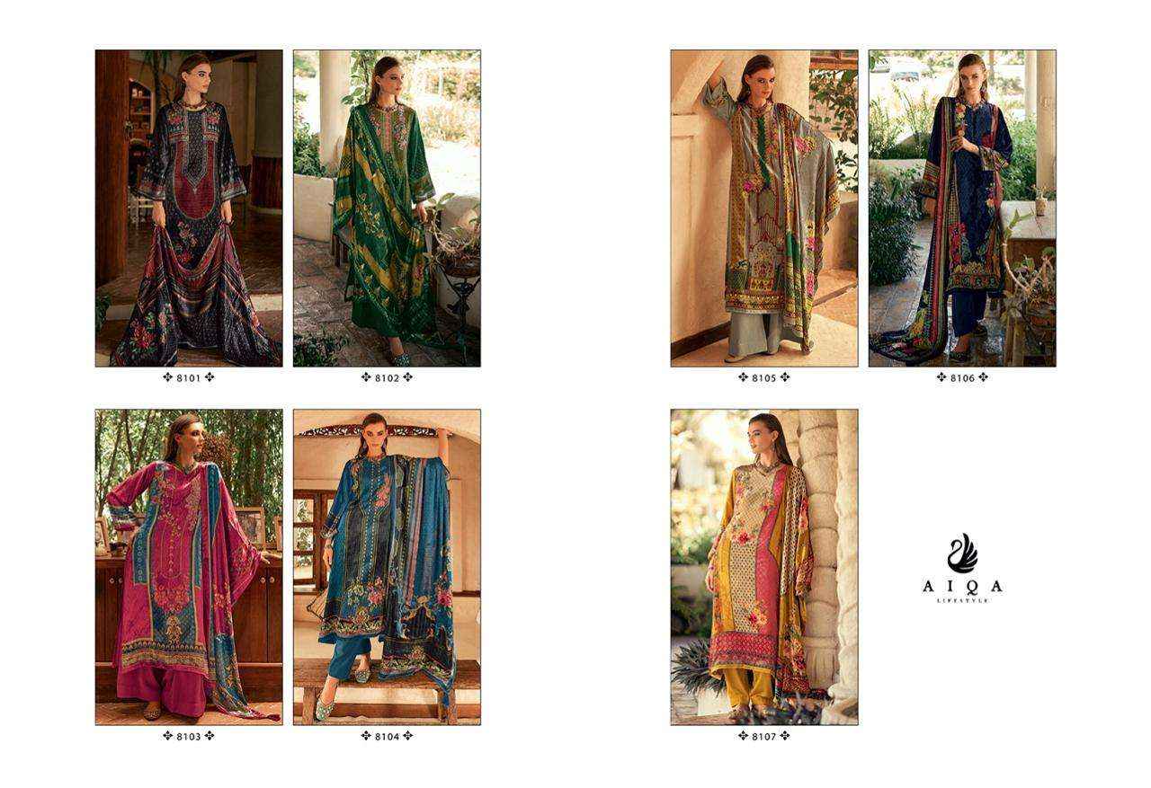 Aiqa The New Vintage Velvet Dress Material 7 pcs Catalogue