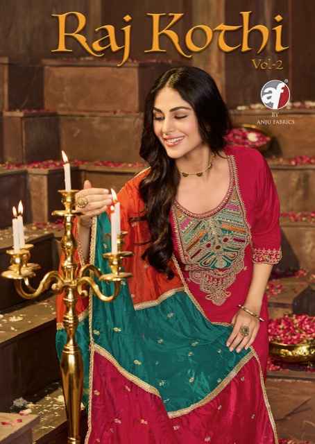 Anju Fabrics Raj Kothi Vol 2 Natural Crepe Kurti Combo 6 pcs Catalogue