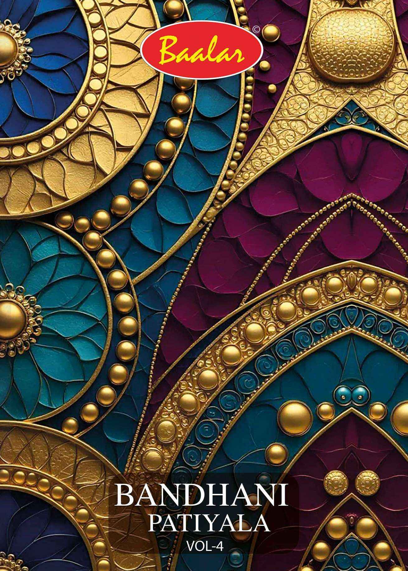 Baalar Bandhani Patiyala Vol 4 Cotton Dress Material 12 pcs Catalogue