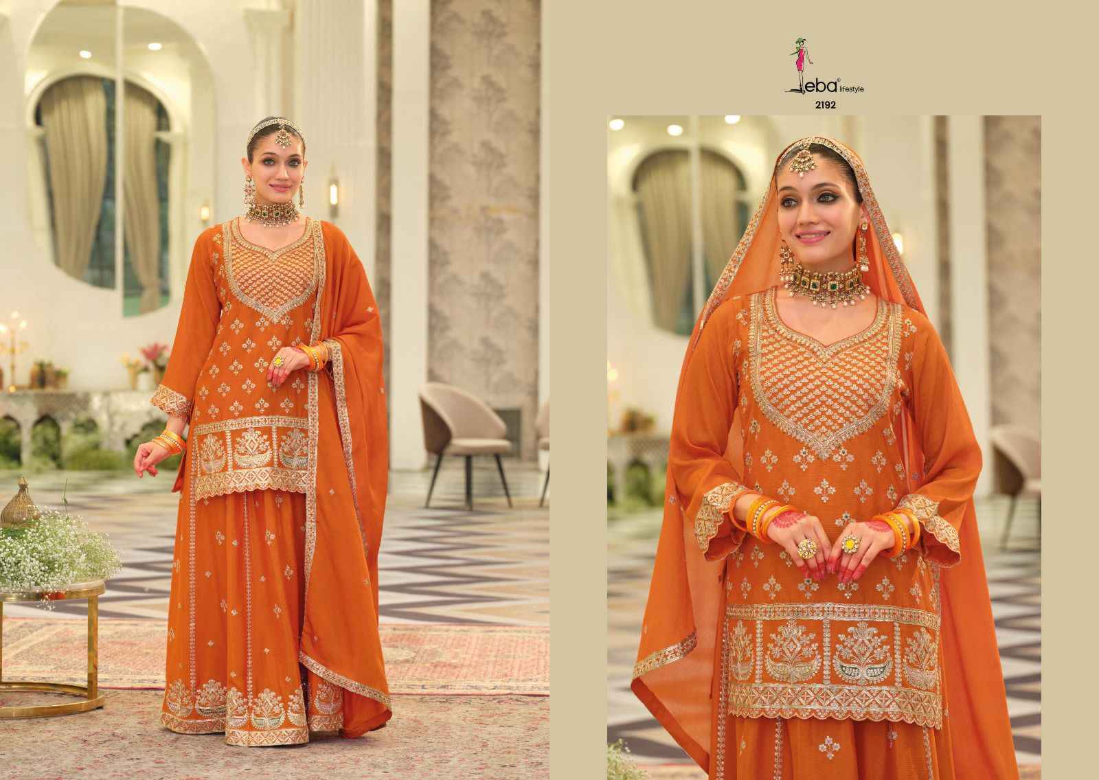 Eba Lifestyle Rangoli Readymade Chinon Dress 4 pcs Catalogue