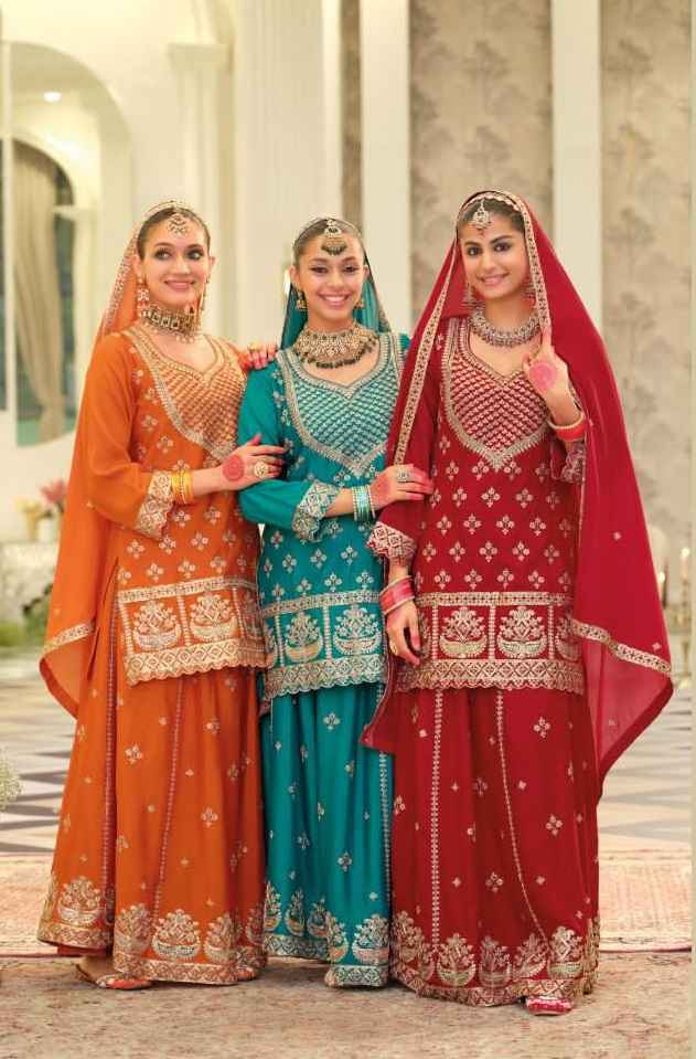 Eba Lifestyle Rangoli Readymade Chinon Dress 4 pcs Catalogue