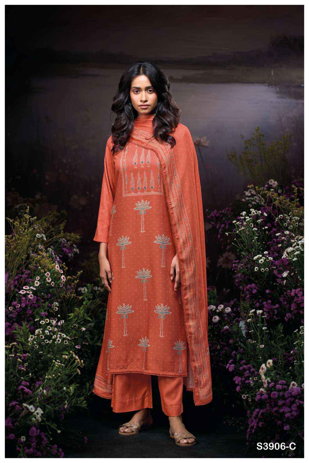 Ganga Bailyn 3906 Pashmina Dress Material 4 pcs Catalogue