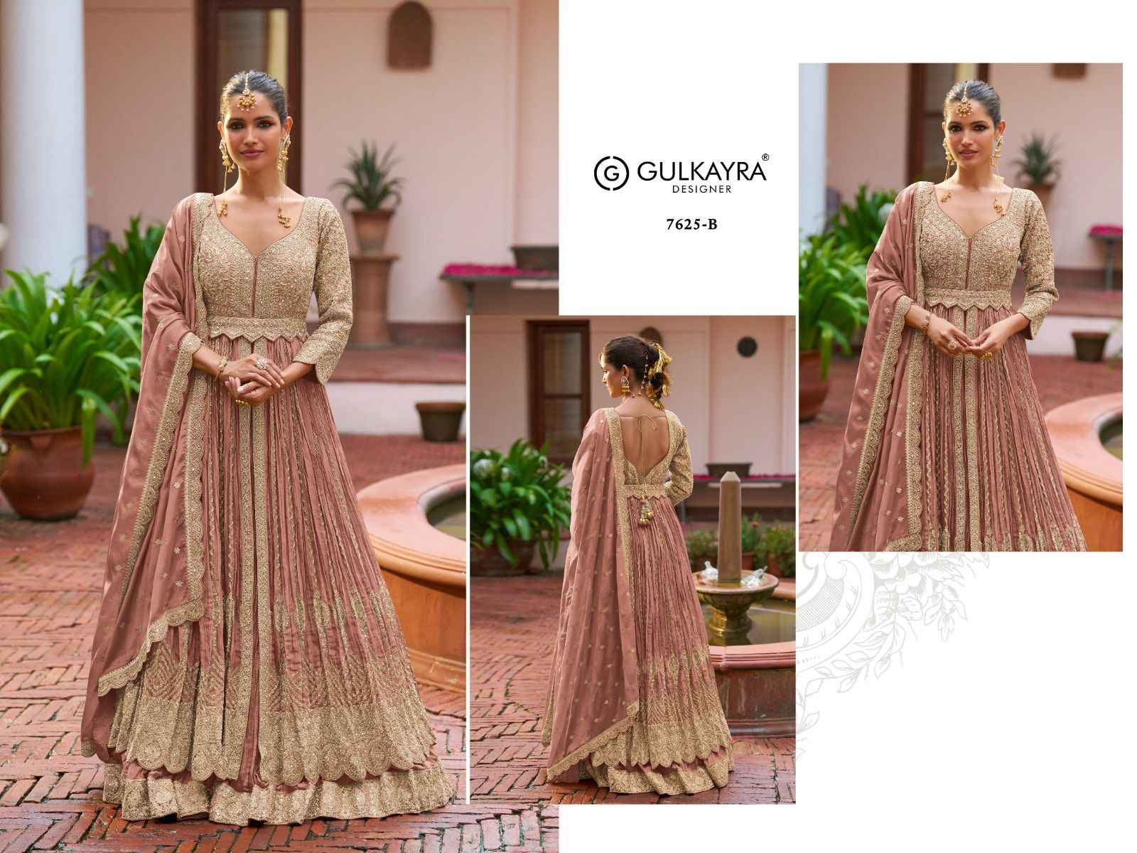Gulkayra Designer Meenat Readymade Chinon Dress 3 Pc Catalouge