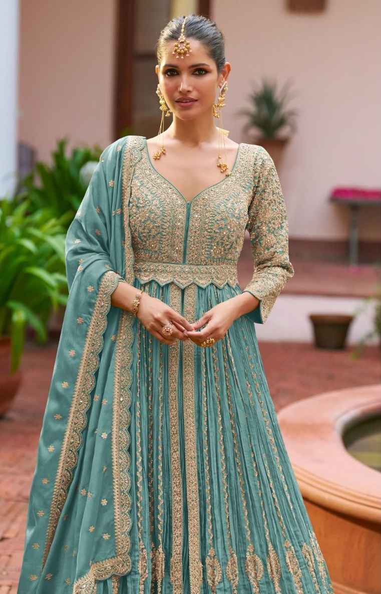 Gulkayra Designer Meenat Readymade Chinon Dress 3 Pc Catalouge