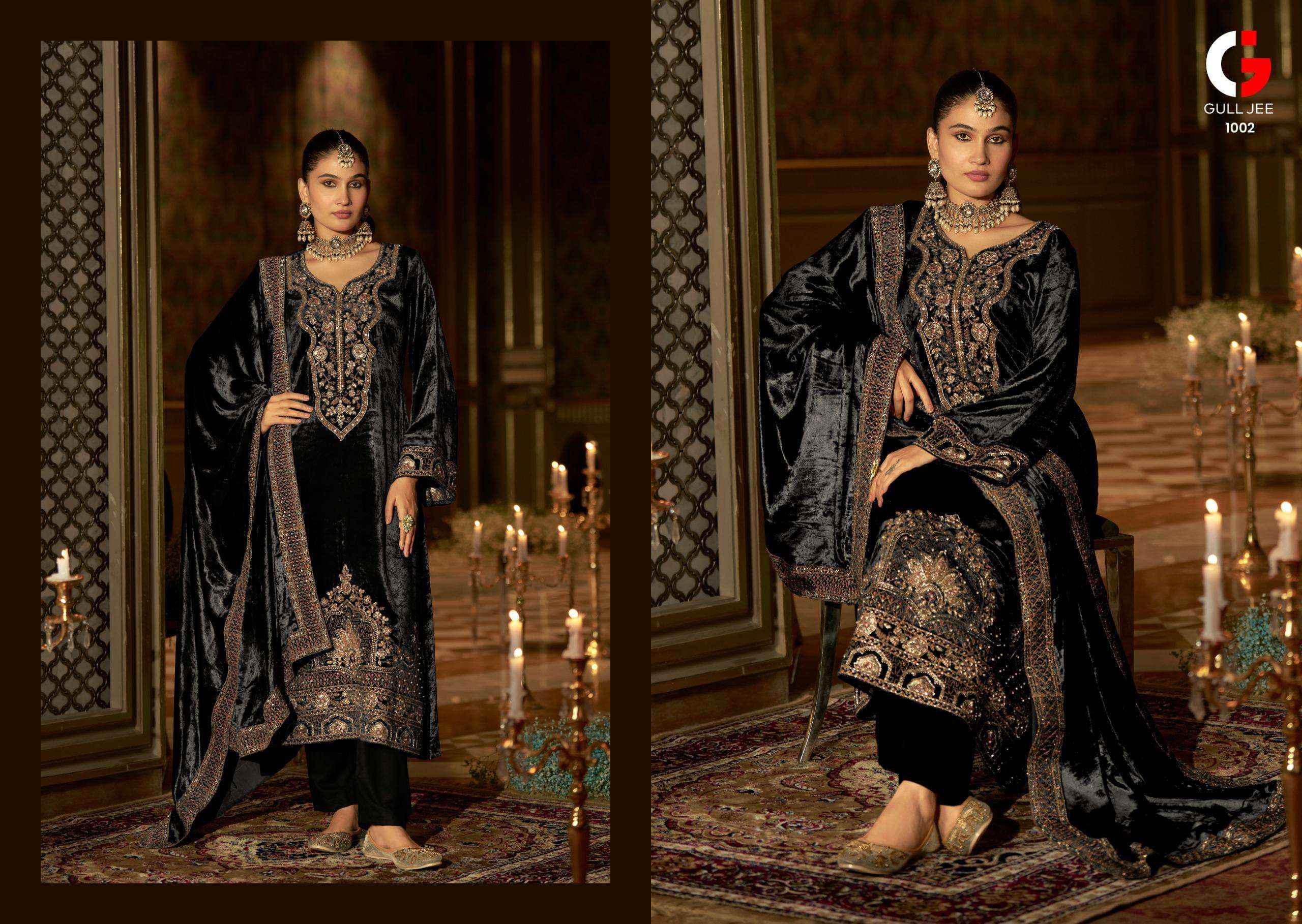 Gull Jee Qurb Velvet Dress Material 6 pcs Catalogue