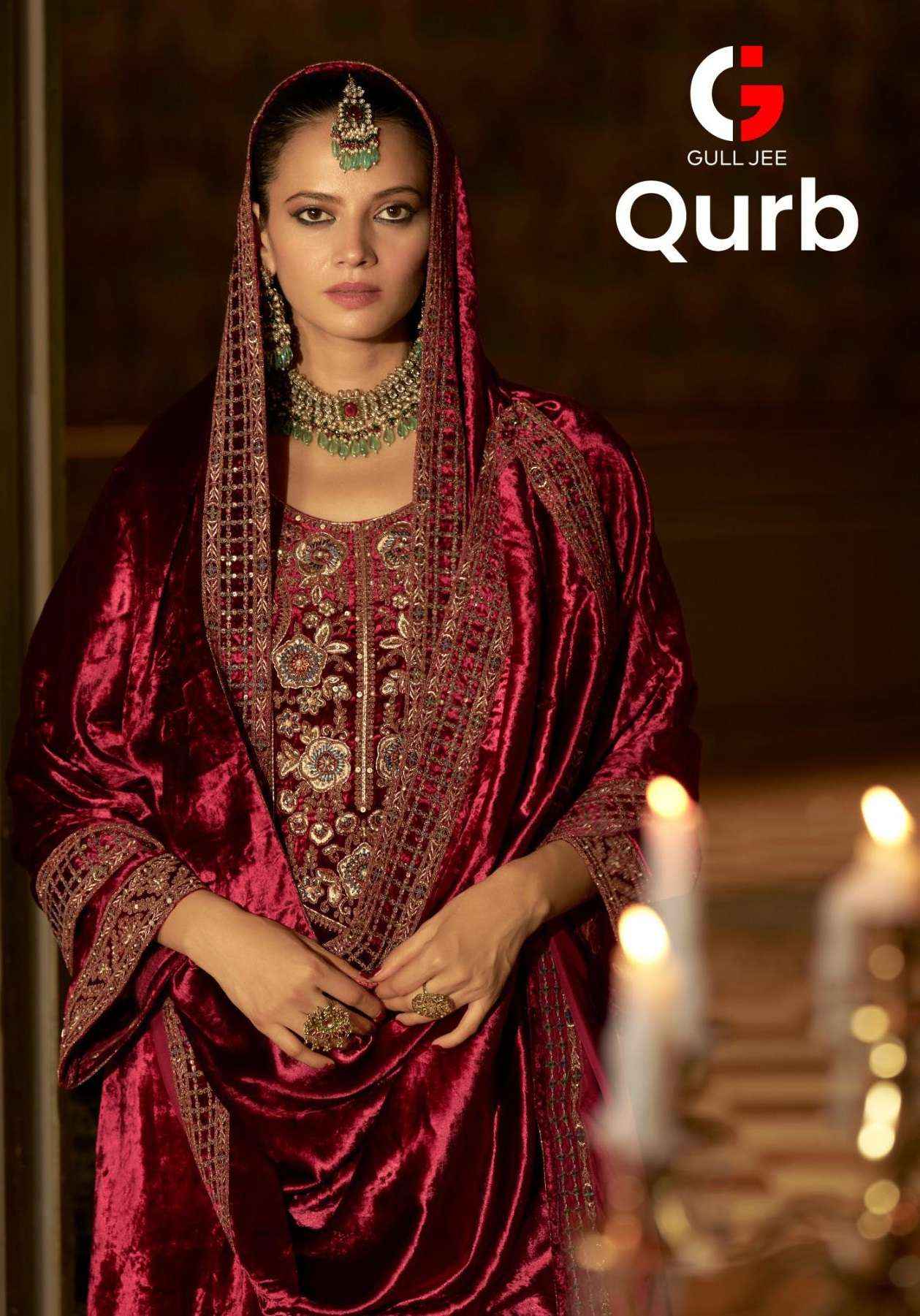 Gull Jee Qurb Velvet Dress Material 6 pcs Catalogue