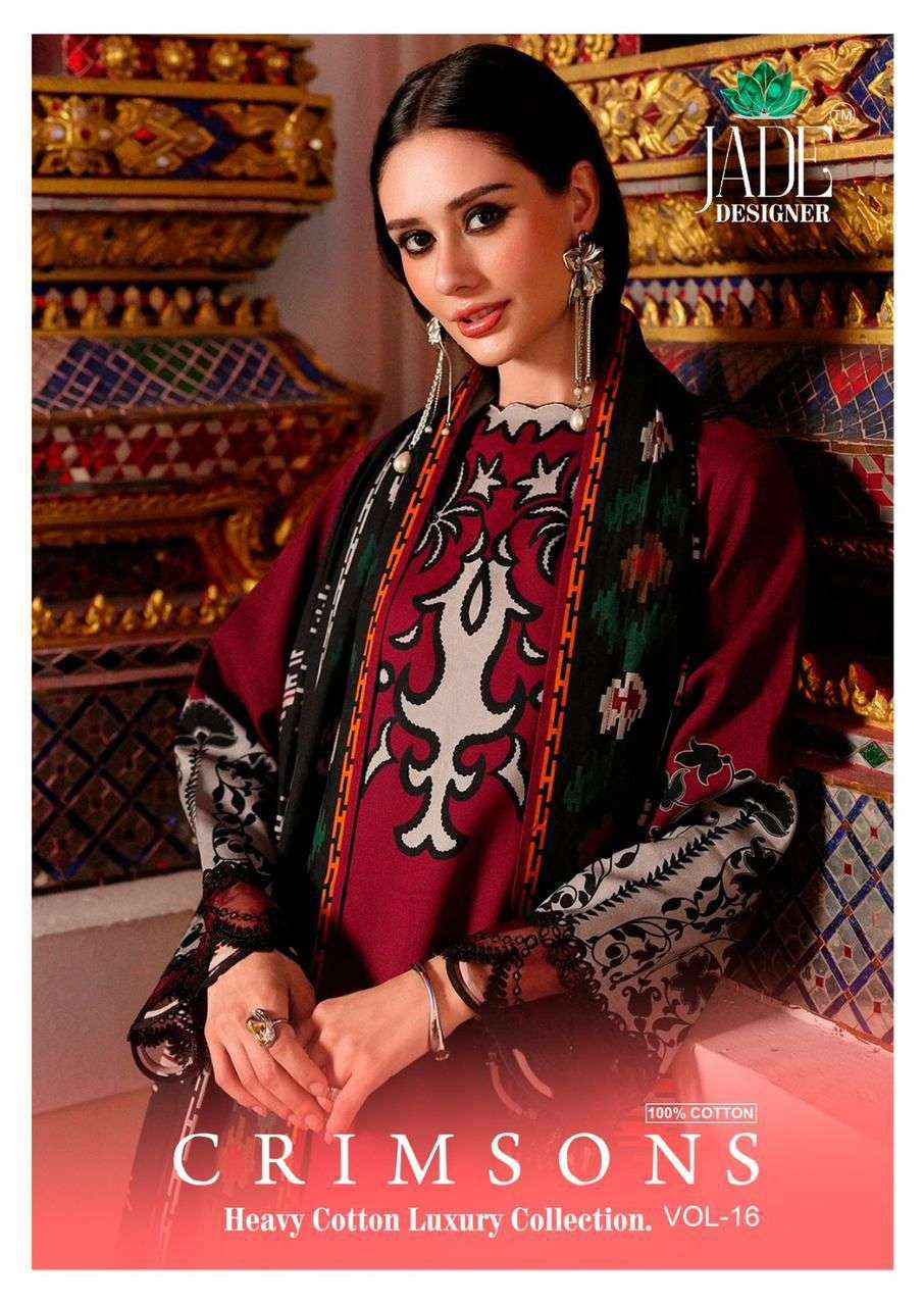 Jade Crimsons Vol 16 Cambric Cotton Dress Material 6 pc Cataloge