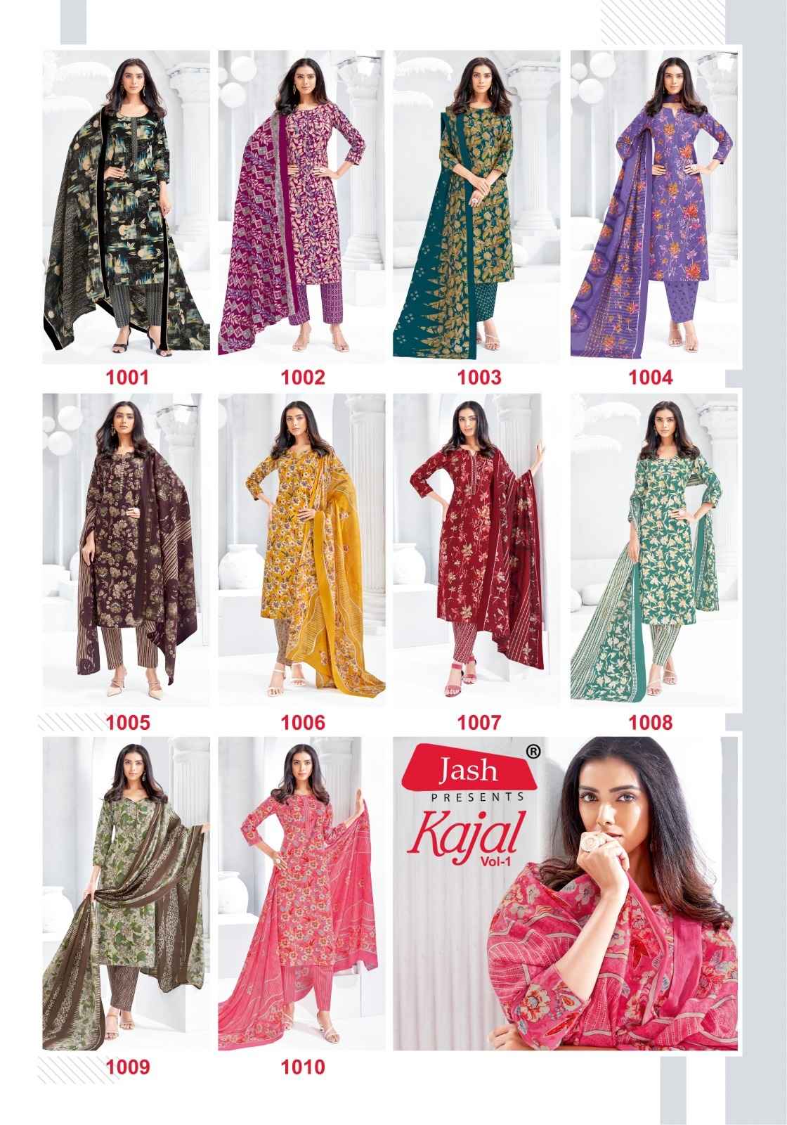 Jash Kajal Vol 1 Cotton Kurti Combo 10 pcs Catalogue