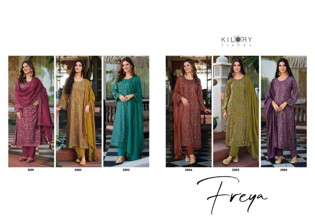 Kilory Trendz Freya Viscose Pashmina Dress Material 6 pcs Catalogue