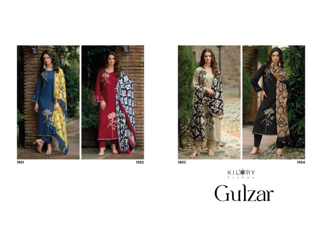 Kilory Trendz Gulzar Viscose Pashmina Dress Material 4 pcs Catalogue
