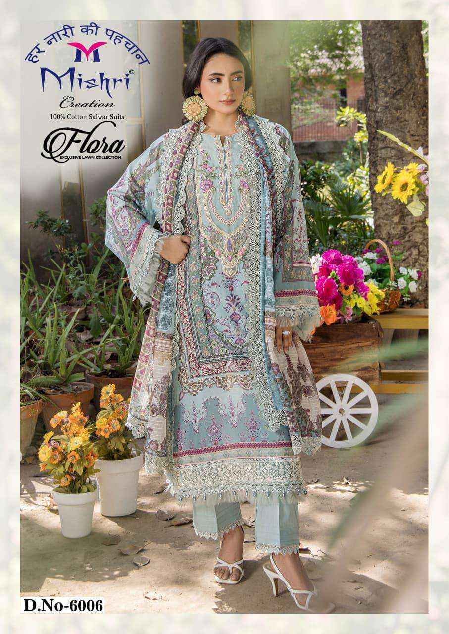 Mishri Creation Flora Vol 6 Lawn Cotton Dress Material 6 pcs Catalogue