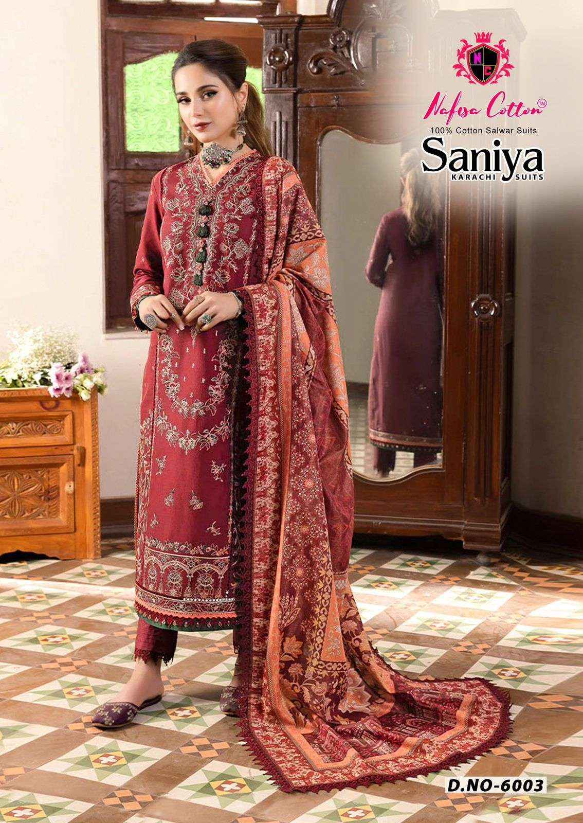 Nafisa Cotton Saniya Karachi Suits Vol 6 Cotton Dress Material 6 pcs Catalogue