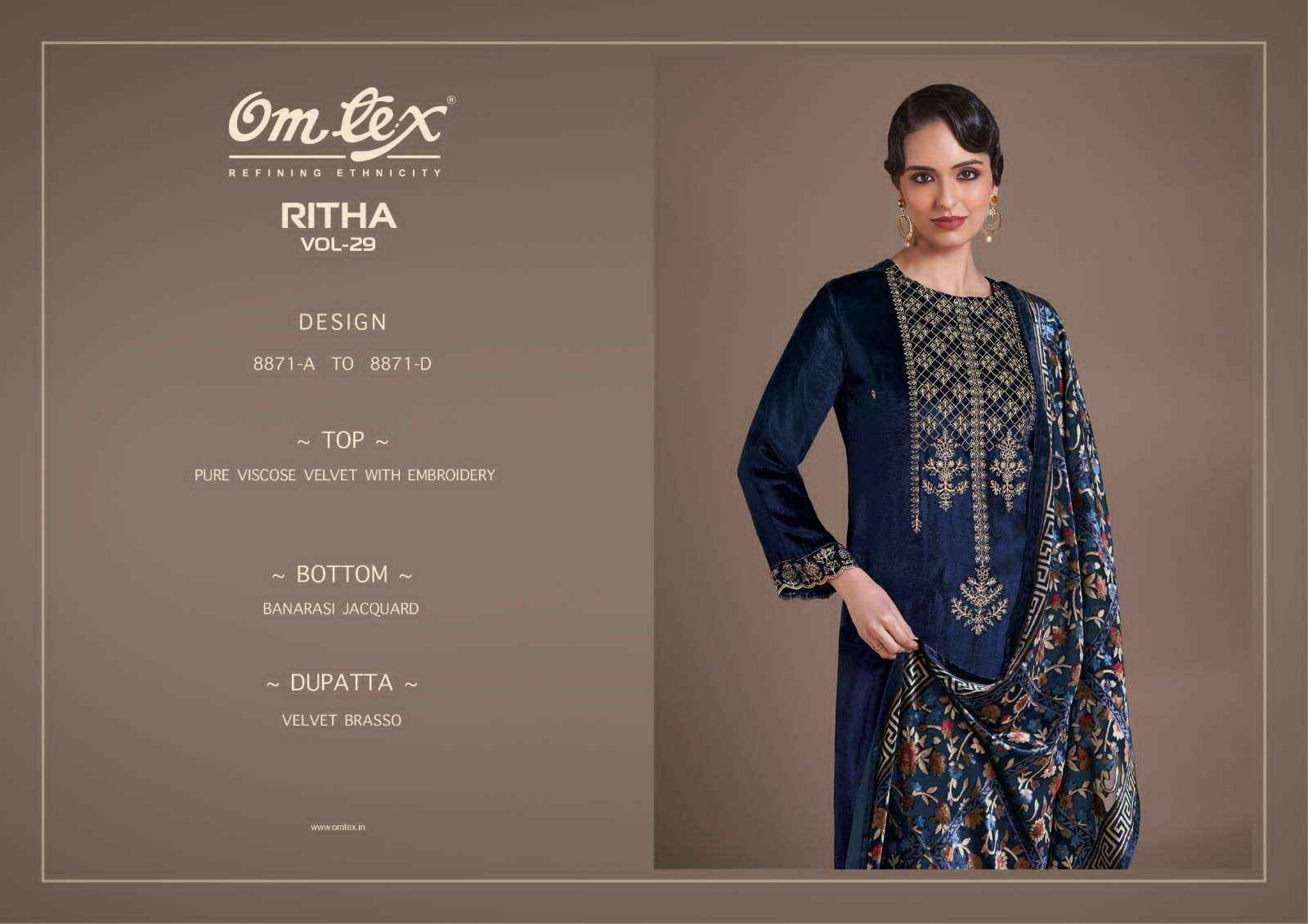 Omtex Ritha Vol 29 Velvet Dress Material 4 pcs Catalogue