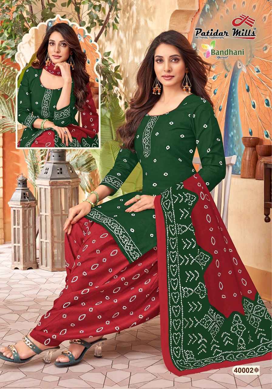 Patidar Mills Bandhani Vol 40 Cotton Dress Material 10 pcs Catalogue