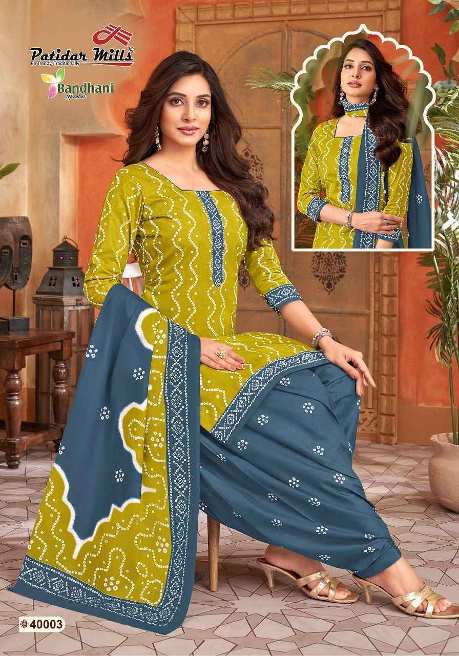 Patidar Mills Bandhani Vol 40 Cotton Dress Material 10 pcs Catalogue