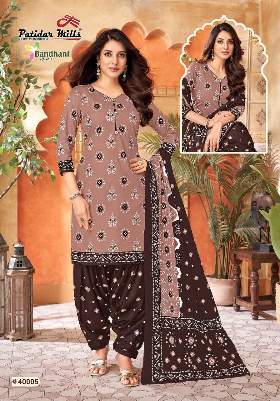 Patidar Mills Bandhani Vol 40 Cotton Dress Material 10 pcs Catalogue