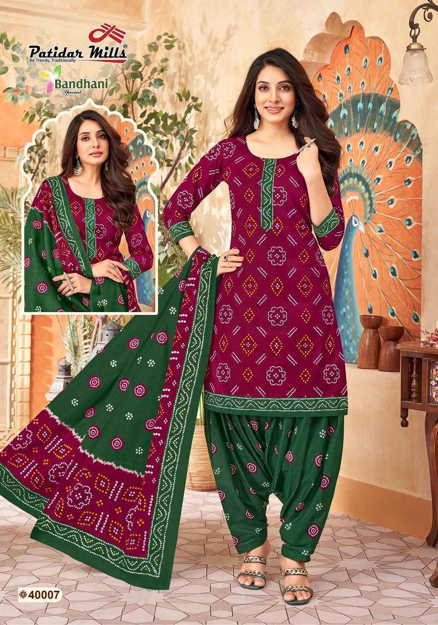 Patidar Mills Bandhani Vol 40 Cotton Dress Material 10 pcs Catalogue