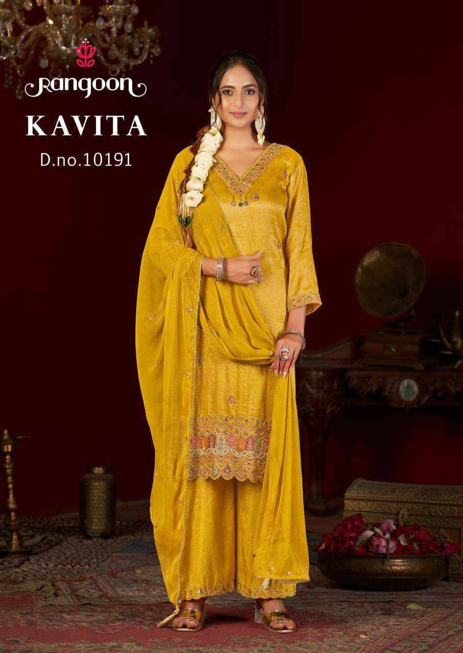 Rangoon Kavita Readymade Viscose Simmer Dress 4 pcs Catalogue