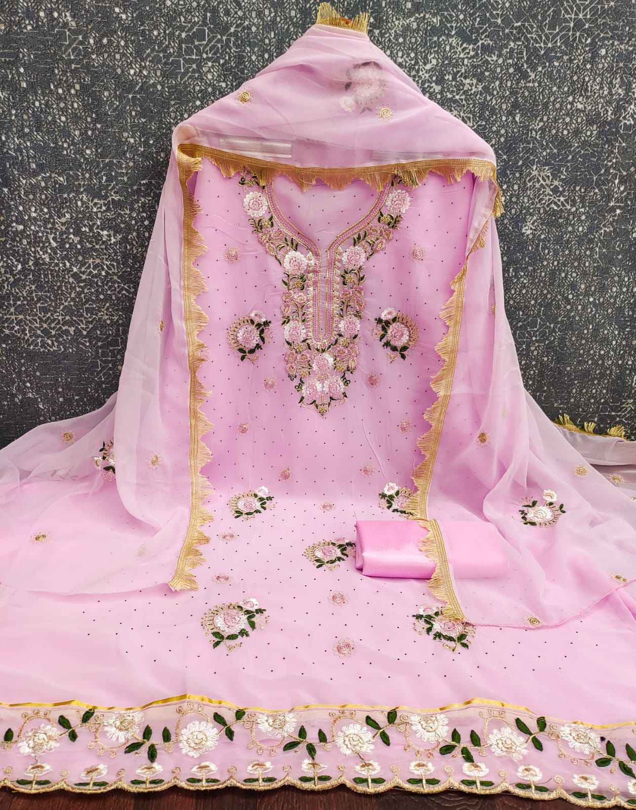 RN 108 Non Catalogue Georgette Dress Material 5 pcs Catalogue