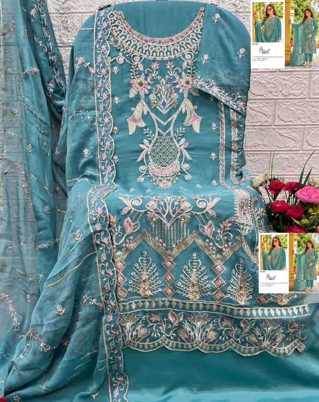 Shree Fabs Sf 5506 Chiffon Dress Material 4 pcs Catalogue