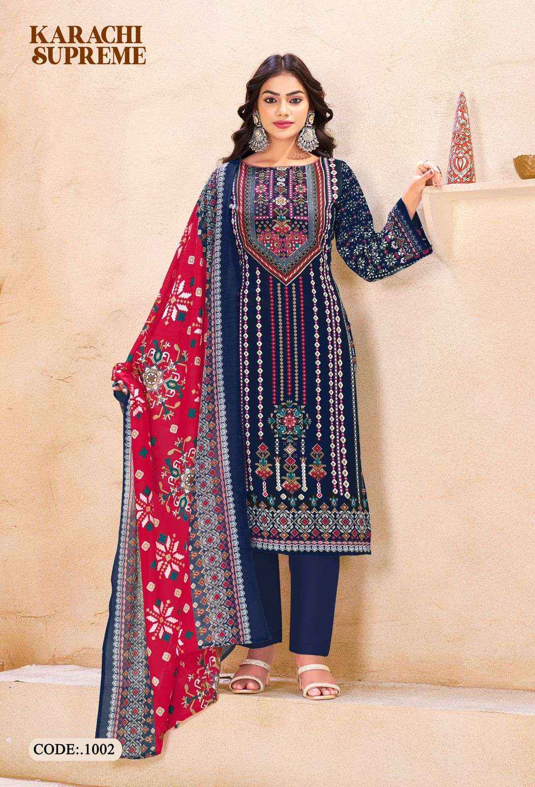 Vandana Creation Karachi Supreme 1 Cotton Dress Material 8 pcs Catalogue