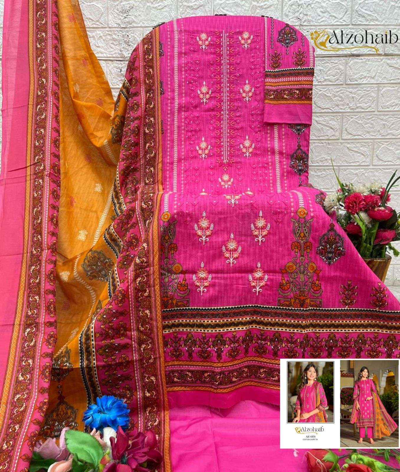 Al Zohaib Asmaa Cotton Dress Material 4 pcs Catalogue