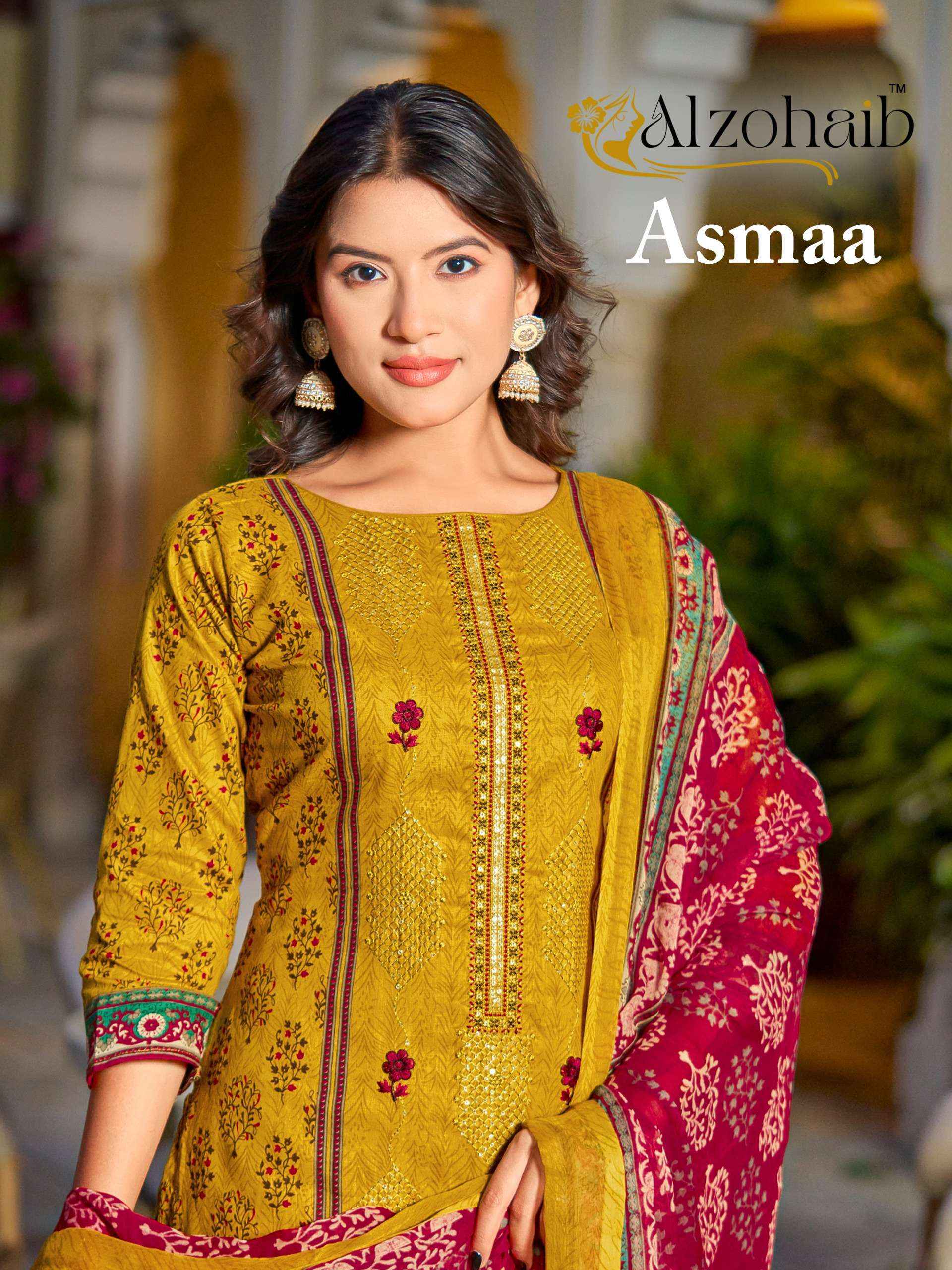 Al Zohaib Asmaa Cotton Dress Material 4 pcs Catalogue