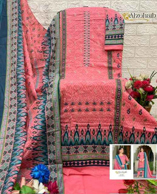 Al Zohaib Farha Cotton Dress Material 4 pcs Catalogue