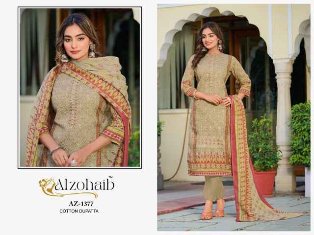 Al Zohaib Farha Cotton Dress Material 4 pcs Catalogue
