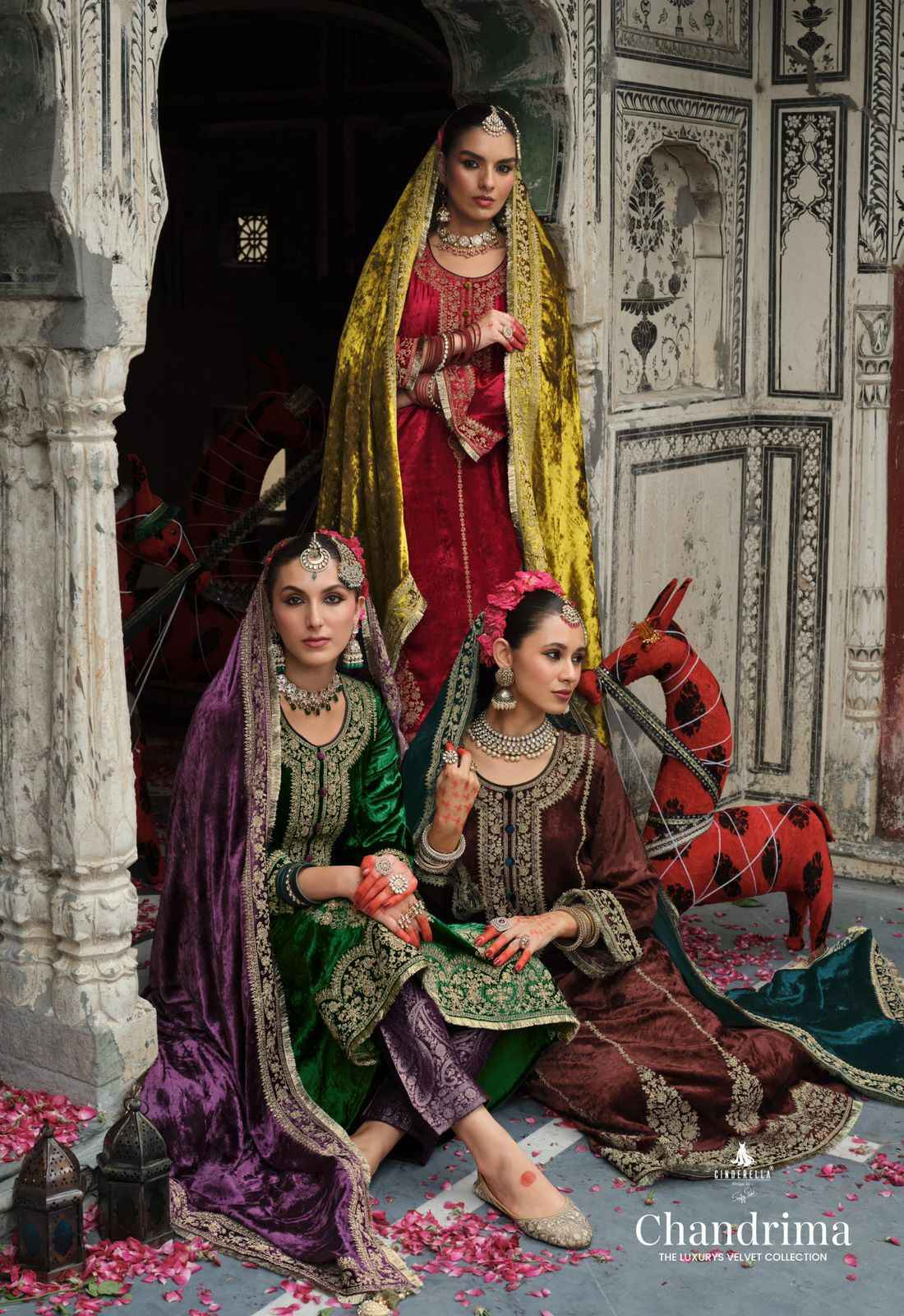 Cinderella Chandrima Velvet Dress Material 6 pcs catalogue