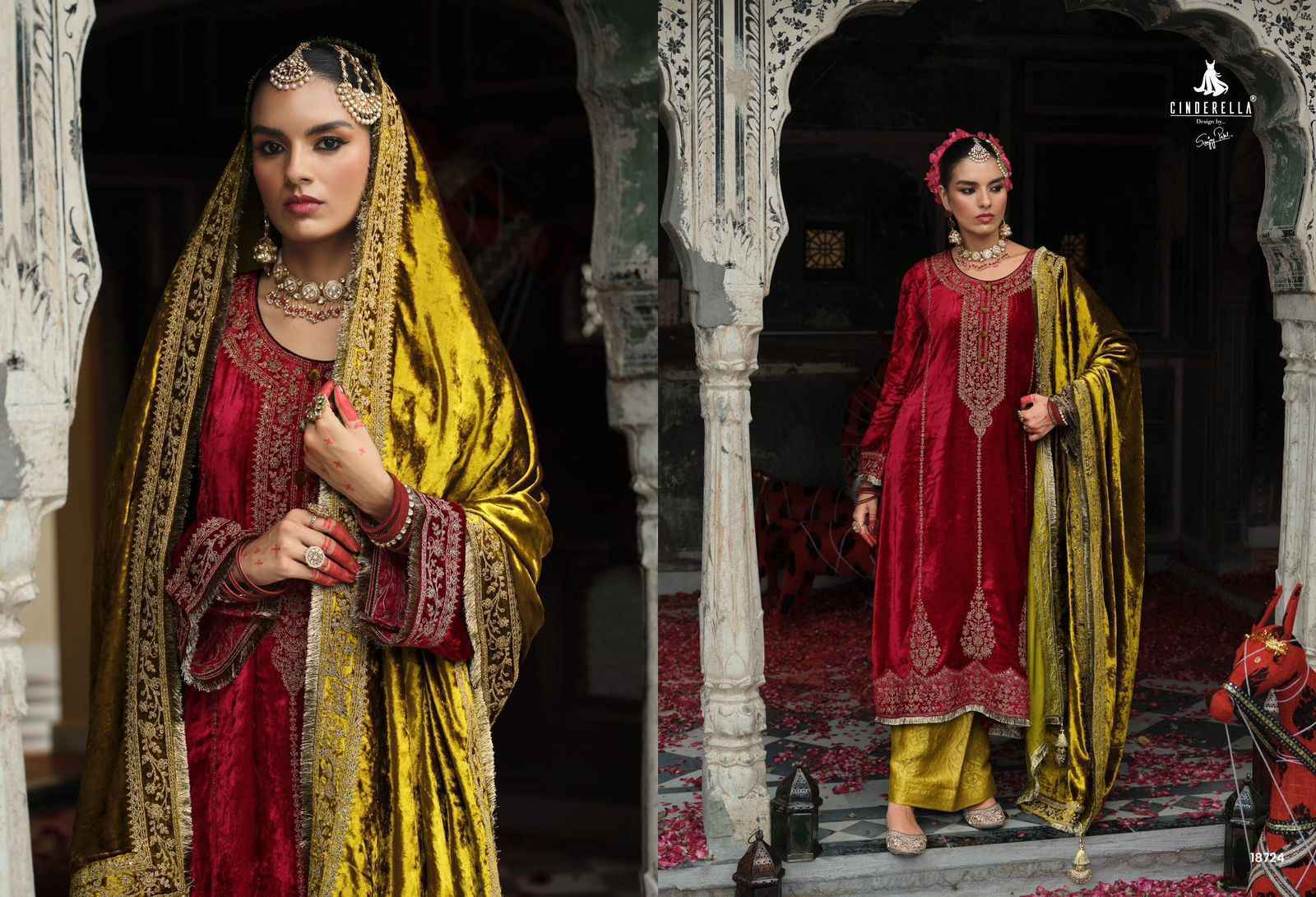 Cinderella Chandrima Velvet Dress Material 6 pcs catalogue