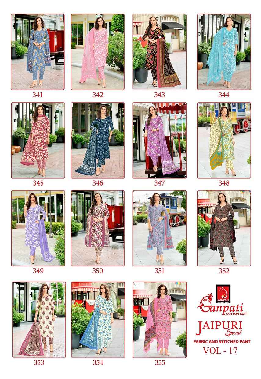 Ganpati Jaipuri Special Pant Vol 17 Readymade Cotton Dress 15 pcs Catalogue