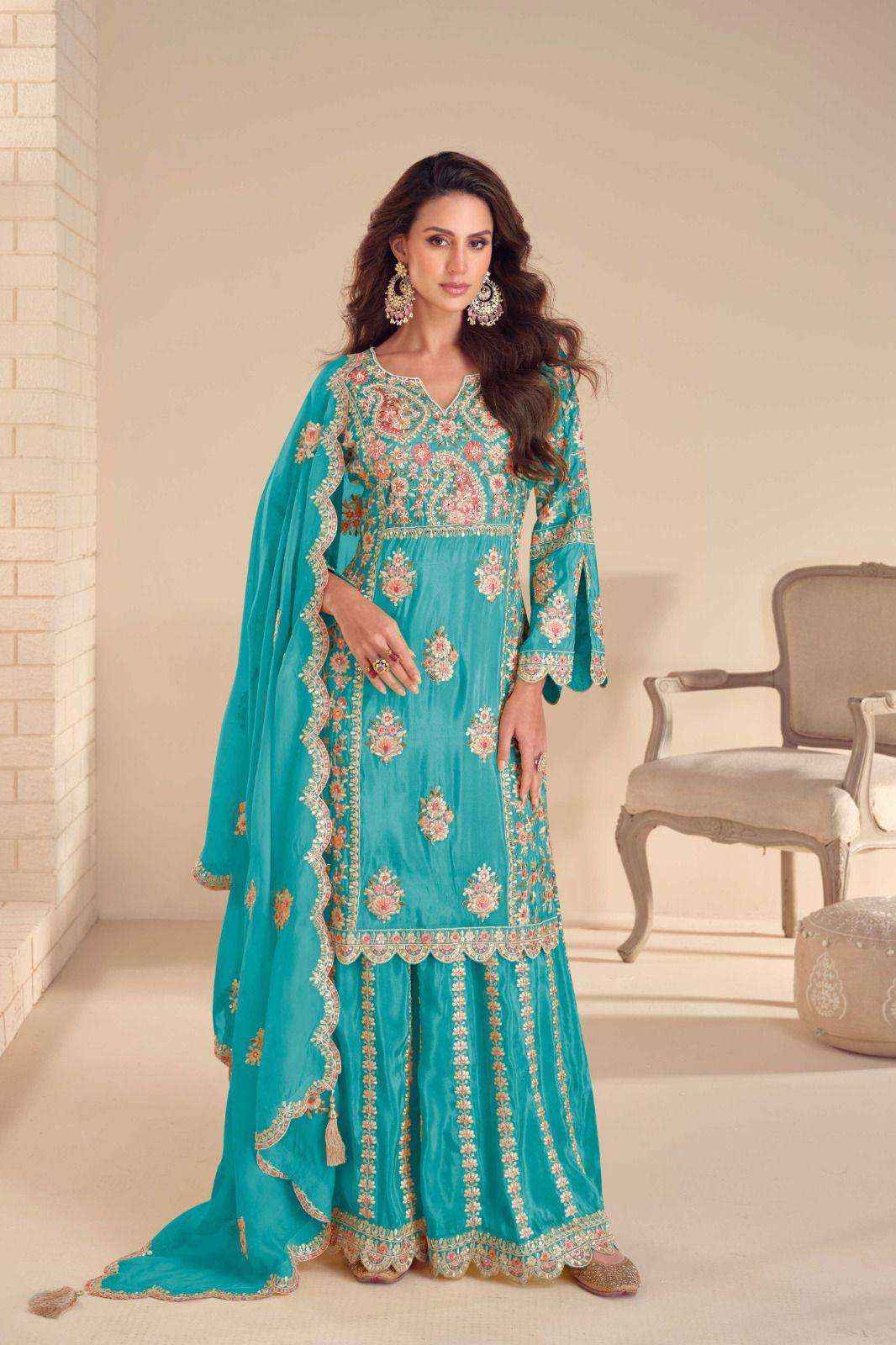 Gulkayra Designer Mariya Readymade Simer Silk Dress 3 Pc Catalouge